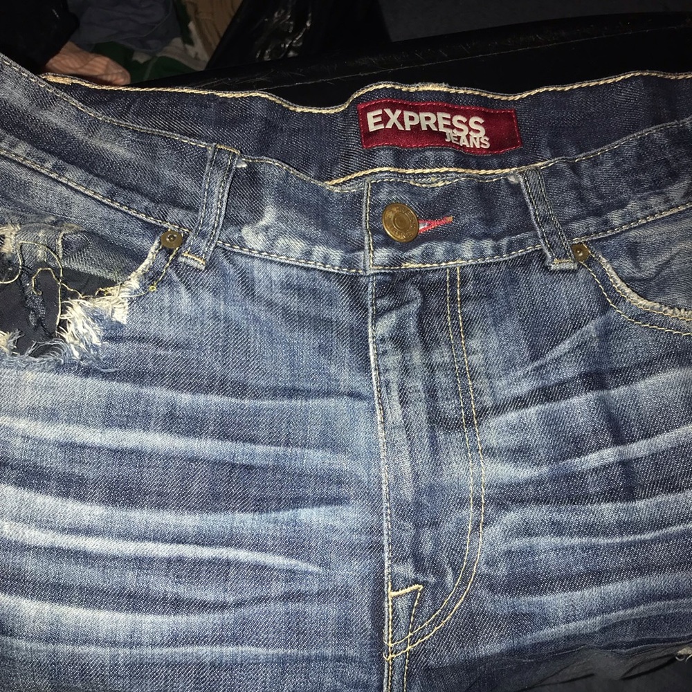 Express men’s jeans bottom distressed